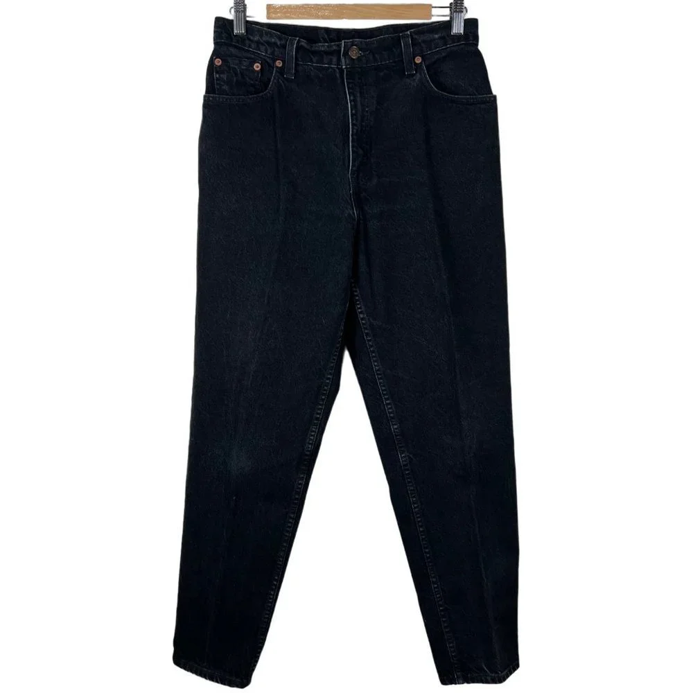 LEVI’S 551 Relaxed Fit Tapered Leg Black Denim Jean Pants Size 12 MED - Picture 1 of 11